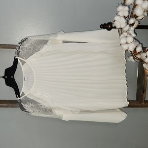 Express Women's Pleated With Lace Cold Sholulder Sz S